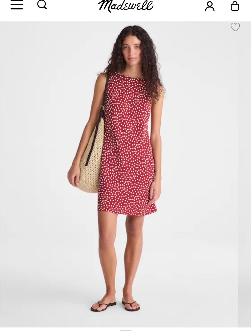 Madewell Boatneck Sleeveless Mini Dress - Red Currant